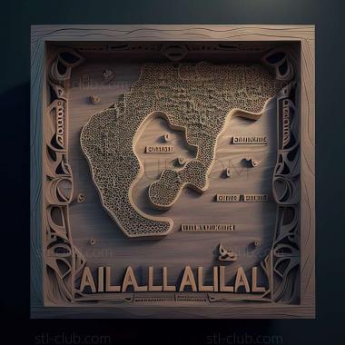 3D модель Атолл Махибаду Алиф Дхолл на Мальдивах (STL)